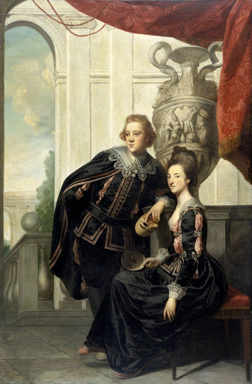 Sir Watkin Williams-Wynn og Lady Henrietta Williams-Wynn hans kone, i maskedrakt, c1769. av Sir Joshua Reynolds