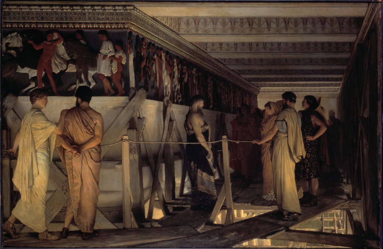 Pheidias and the Frieze of the Parthenon, 1868-69 av Sir Lawrence Alma Tadema