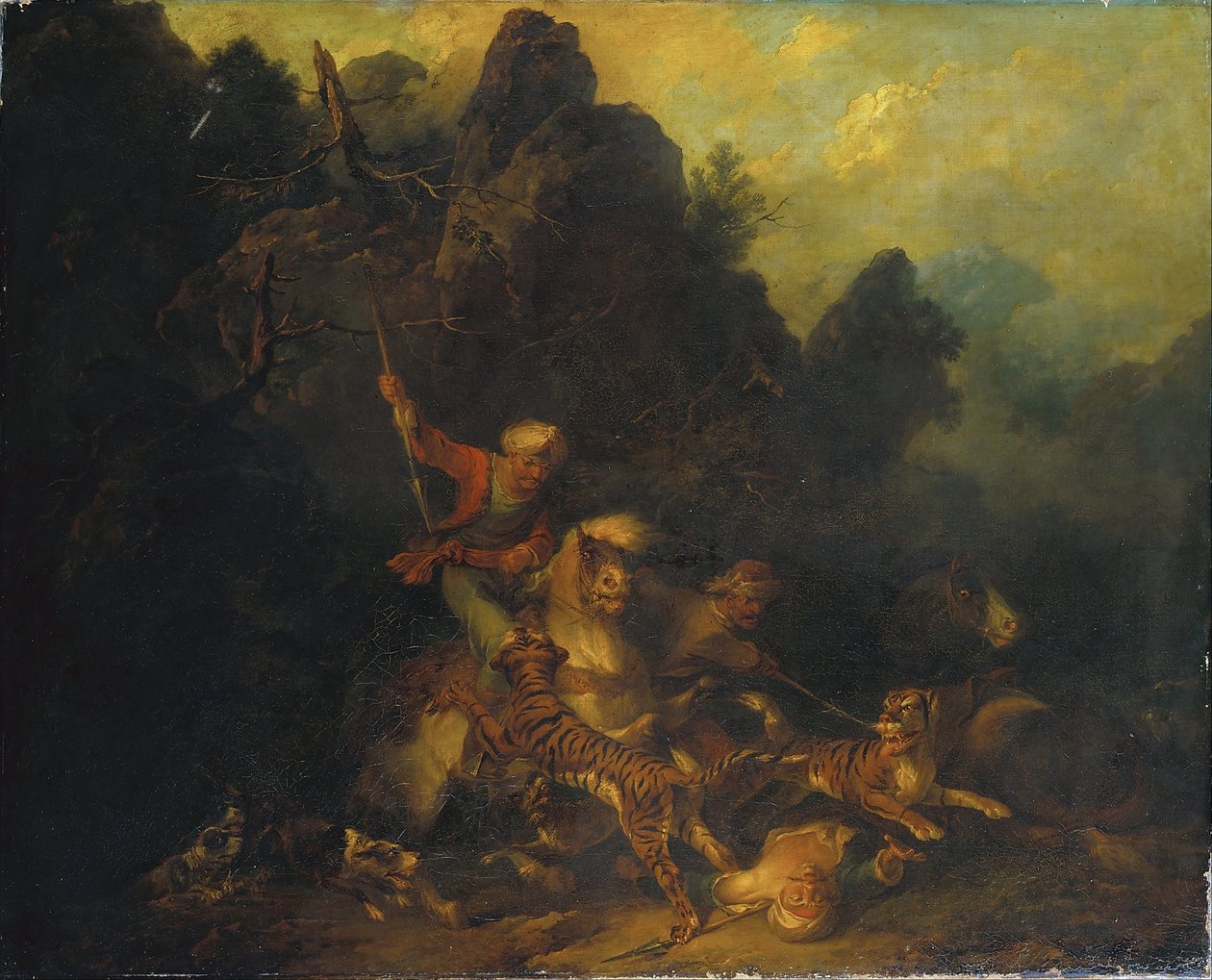 Tigerjakt av Sir Peter Francis Bourgeois