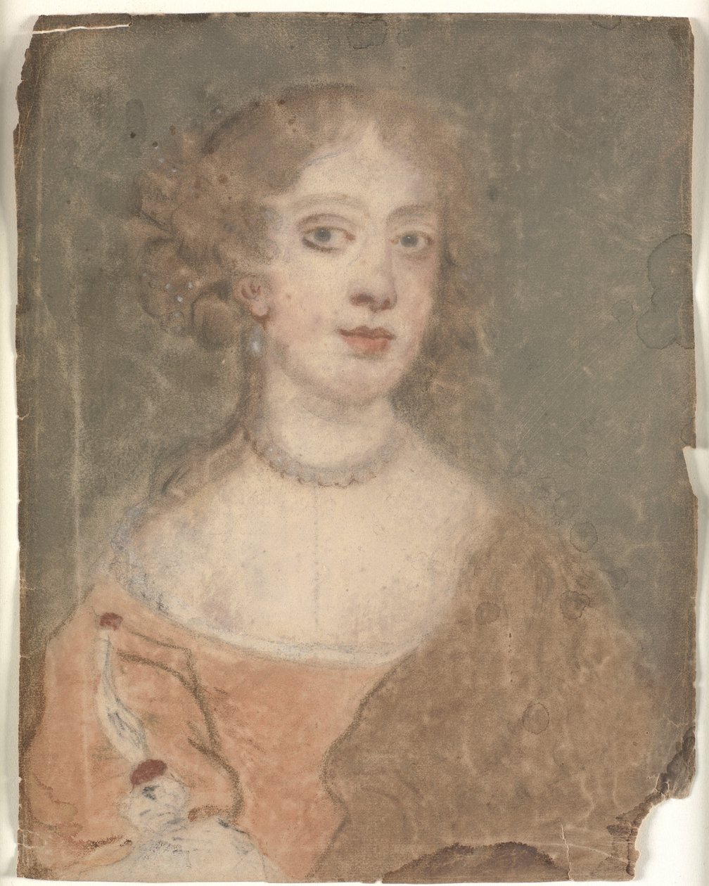 Hode og skuldre portrett av en dame av Sir Peter Lely
