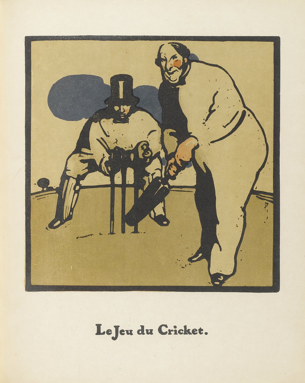Cricket spill. Fra Almanac of Twelve Sports, 1898 av Sir William Nicholson