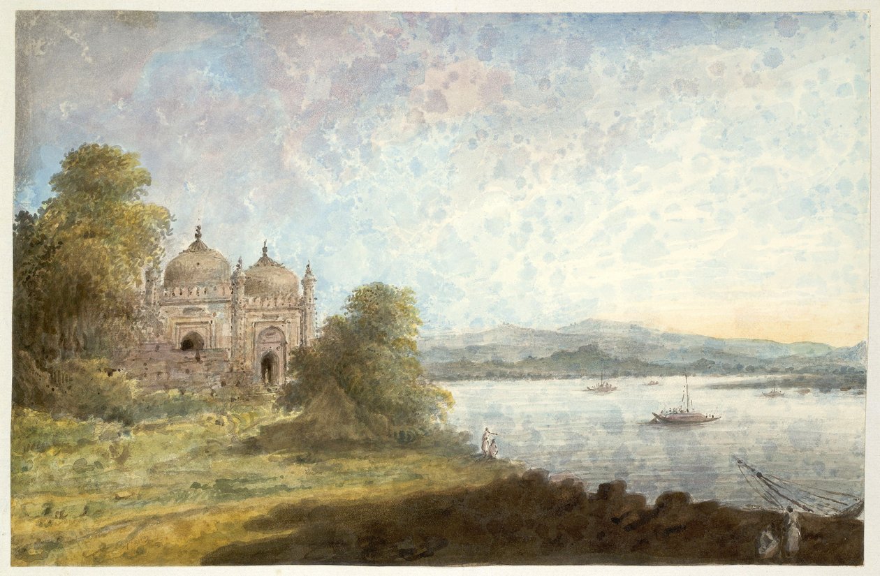 Akbari -moskeen på bredden av Ganges i Rajmahal av Sita Ram