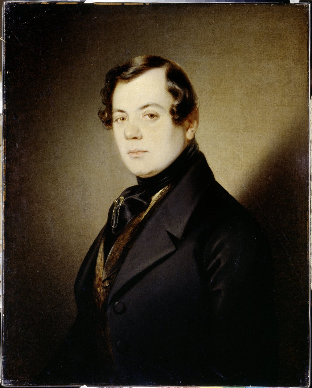Portrait du poet Vladimir Grigorievitch Benediktov (1807-1873) (Portrait of the Poet Vladimir G. Benediktov) - Peinture de Sandor Kozina (1808-1873), huile sur toile (67x54 cm), ca. 1840 - A. Pushkin Memorial Museum, St. . Petersburg (Russland) av Sándor Kozina