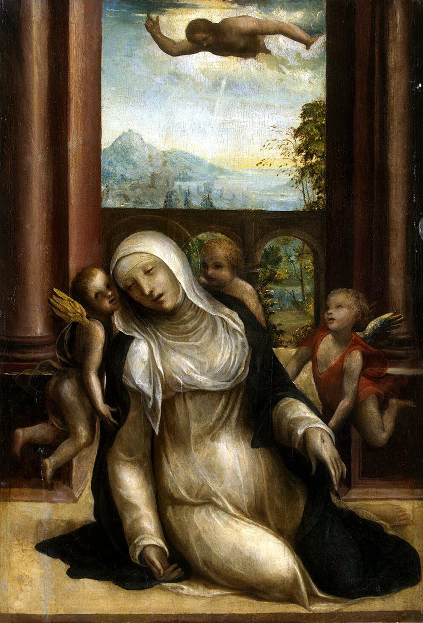 Stigmatisering og besvimelse av Saint Catherine of Siena av Sodoma,