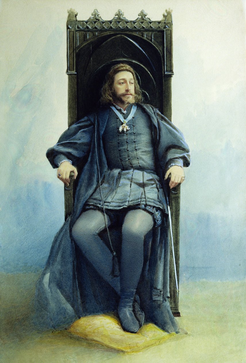 Storhertug Konstantin Konstantinovich som Hamlet i teaterstykket av William Shakespeare 21. februar 1899, 1899 av Sofia Ivanovna Kramskaya