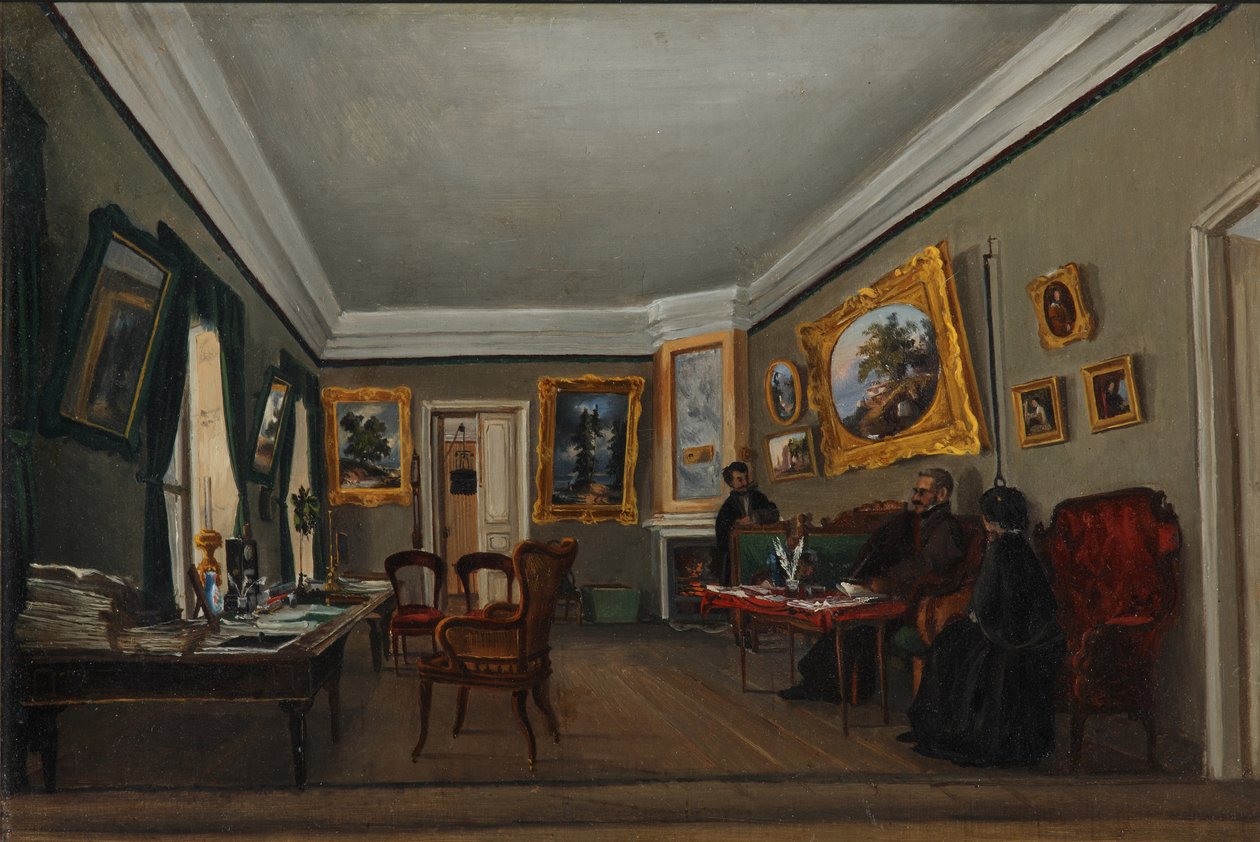 Studien av forfatteren Alexander Sukhovo-Kobylin i Moskva, 1850-tallet av Sofia Vasilyevna Sukhovo Kobylina