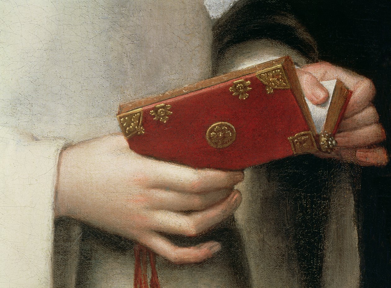 Portrett av kunstnerens søster i en nonnes drakt, detalj av bønneboken hennes (detalj av 79749) av Sofonisba Anguissola