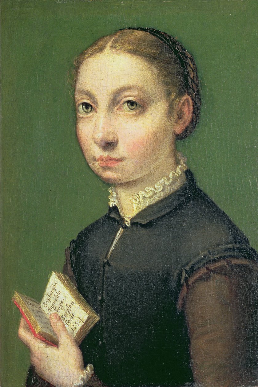 Selvportrett, 1554 (panel) av Sofonisba Anguissola