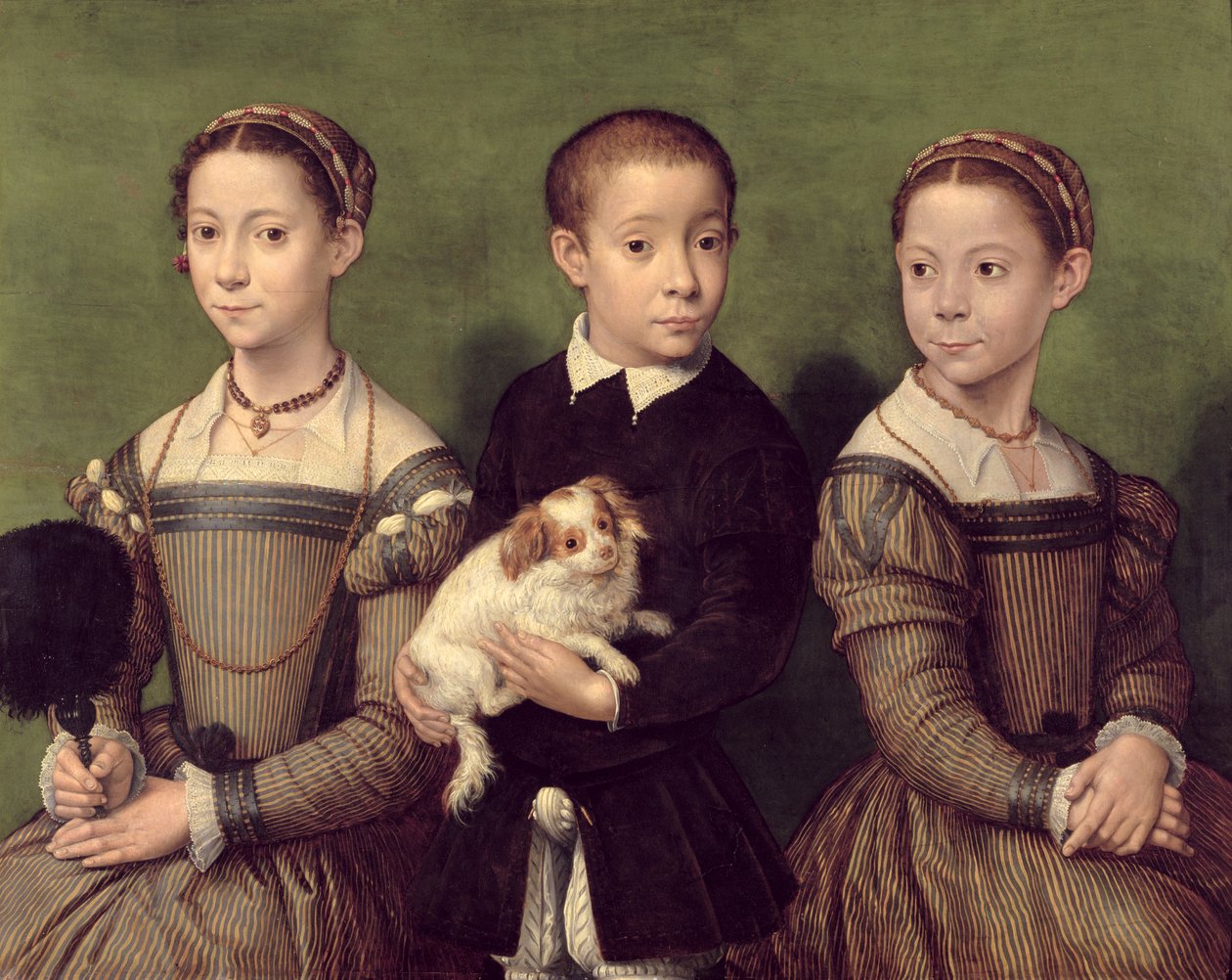 To søstre og en bror til kunstneren av Sofonisba Anguissola