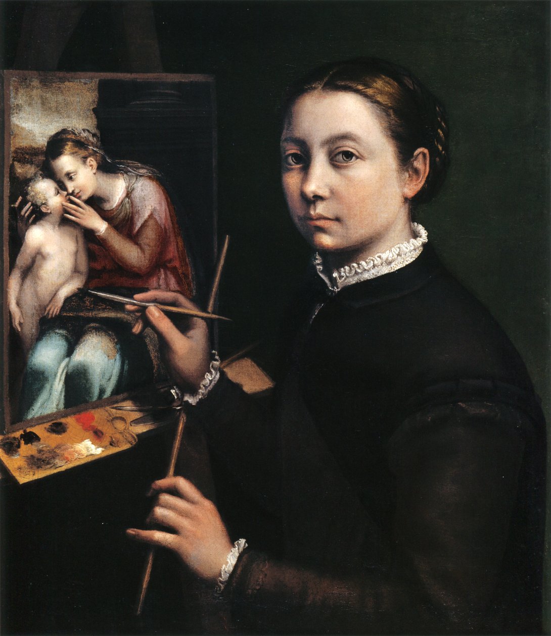 Selvportrett ved staffeliet av Sofonisba Anguissola