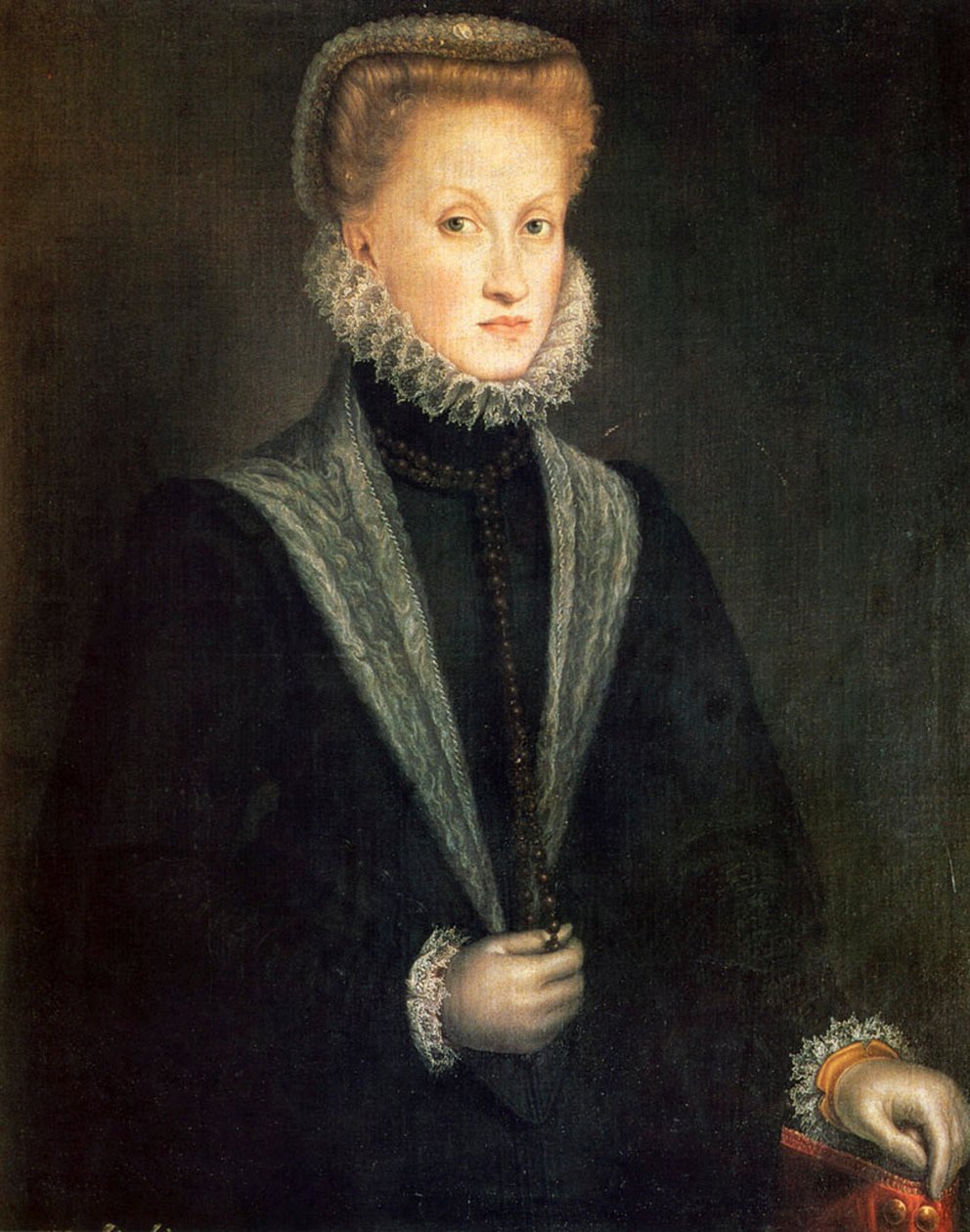 Anna av Østerrike, dronningkonsort av Filip II av Spania og Portugal, 1573. av Sofonisba Anguissola