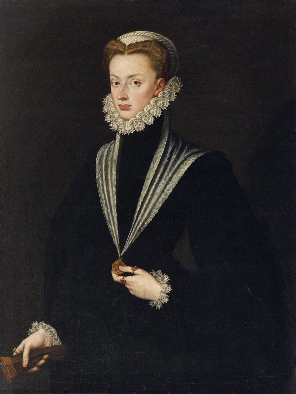 Jeanne av Østerrike (Jeanne de Habsbourg) - Portrett av Johanna av Østerrike (1547-1578) av Anguissola, Sofonisba (ca. 1532-1625). Olje på lerret, størrelse: 106x81, , Privat samling av Sofonisba Anguissola