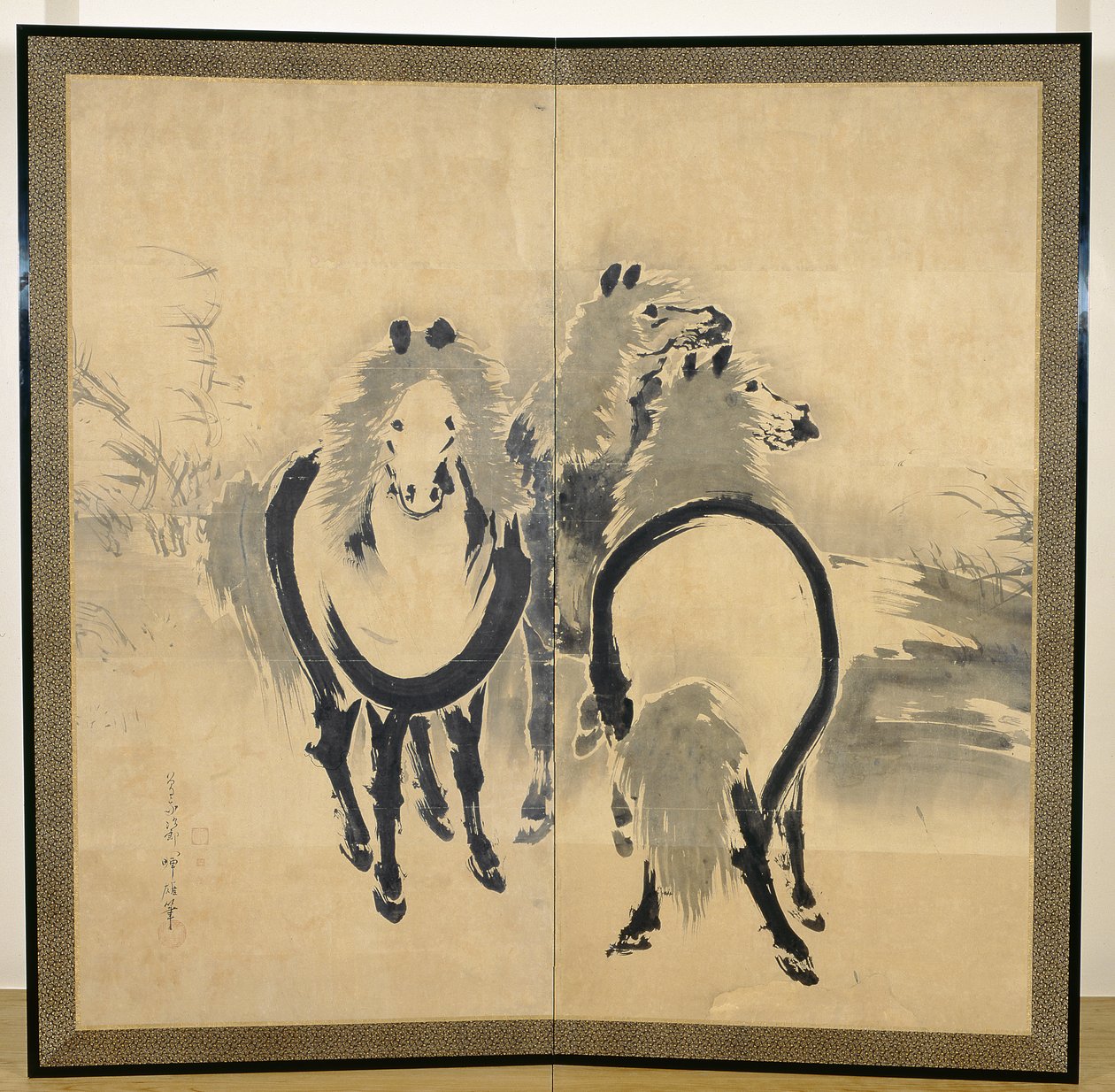 Hester, japansk, Edo-perioden, ca. 1700-tallet (blekk på papir) (en av et par) (se også 121397) av Soga Shohaku