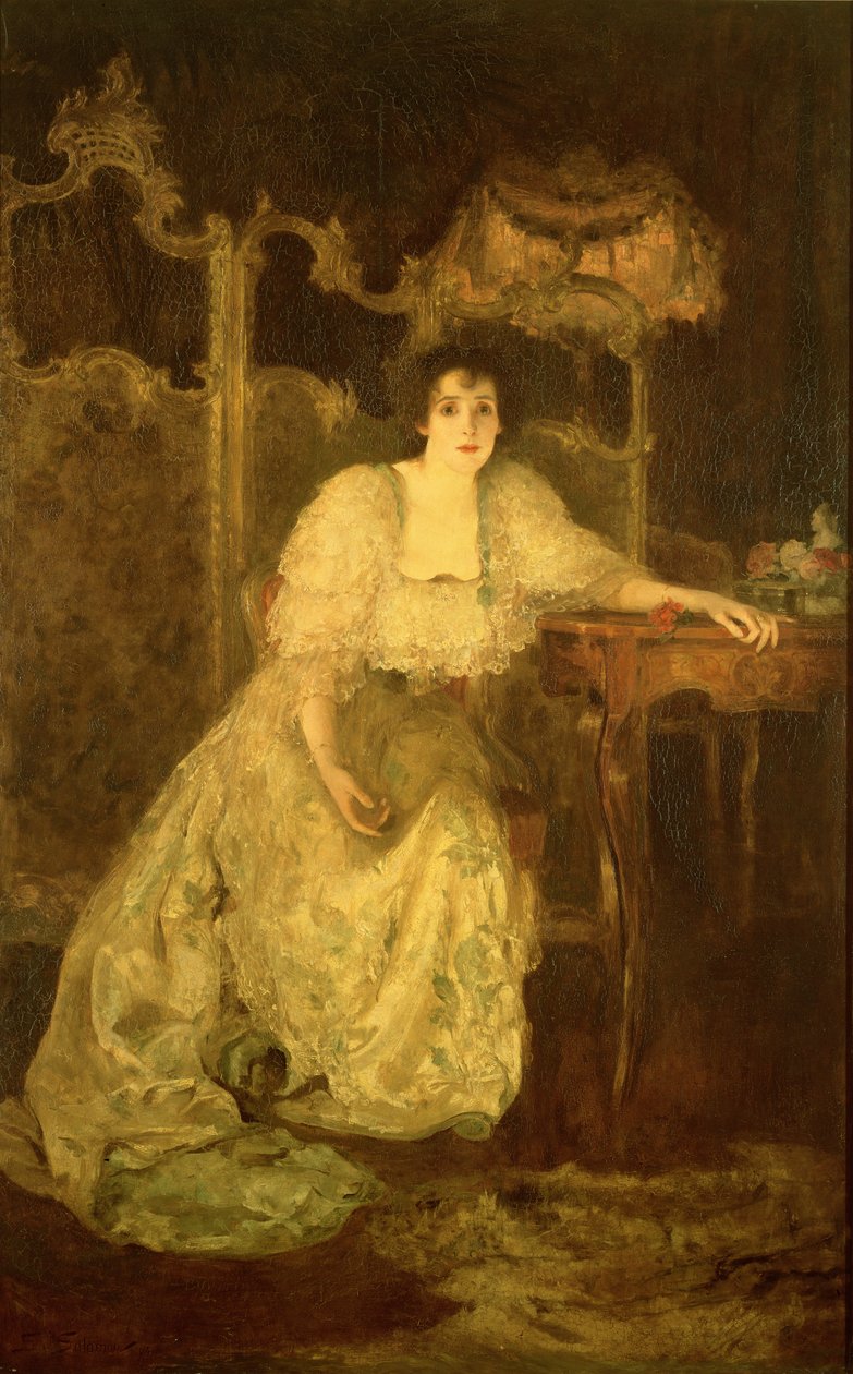 Fru Patrick Campbell (1865-1940) som Paula Tanqueray, 1894 av Solomon Joseph Solomon