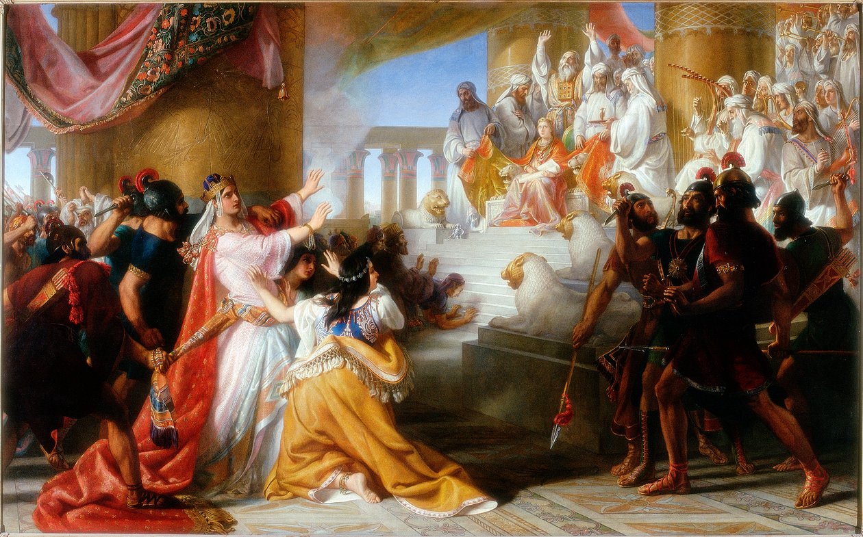 Athalias forferdelse ved kroningen av Joash, ca. 1858 av Solomon Alexander Hart