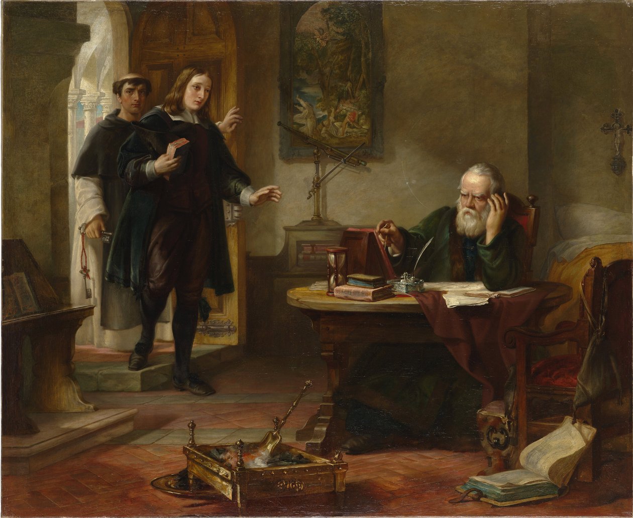 John Milton (1608-1674) på besøk til Galileo Galileo da en fange av inkvisisjonen par Hart, Solomon Alexander (1806-1881) av Solomon Alexander Hart