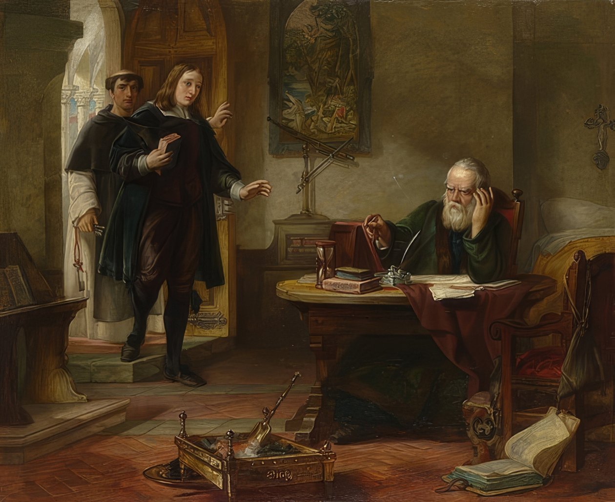John Milton besøker Galileo Galilei. 1847 av Solomon Alexander Hart
