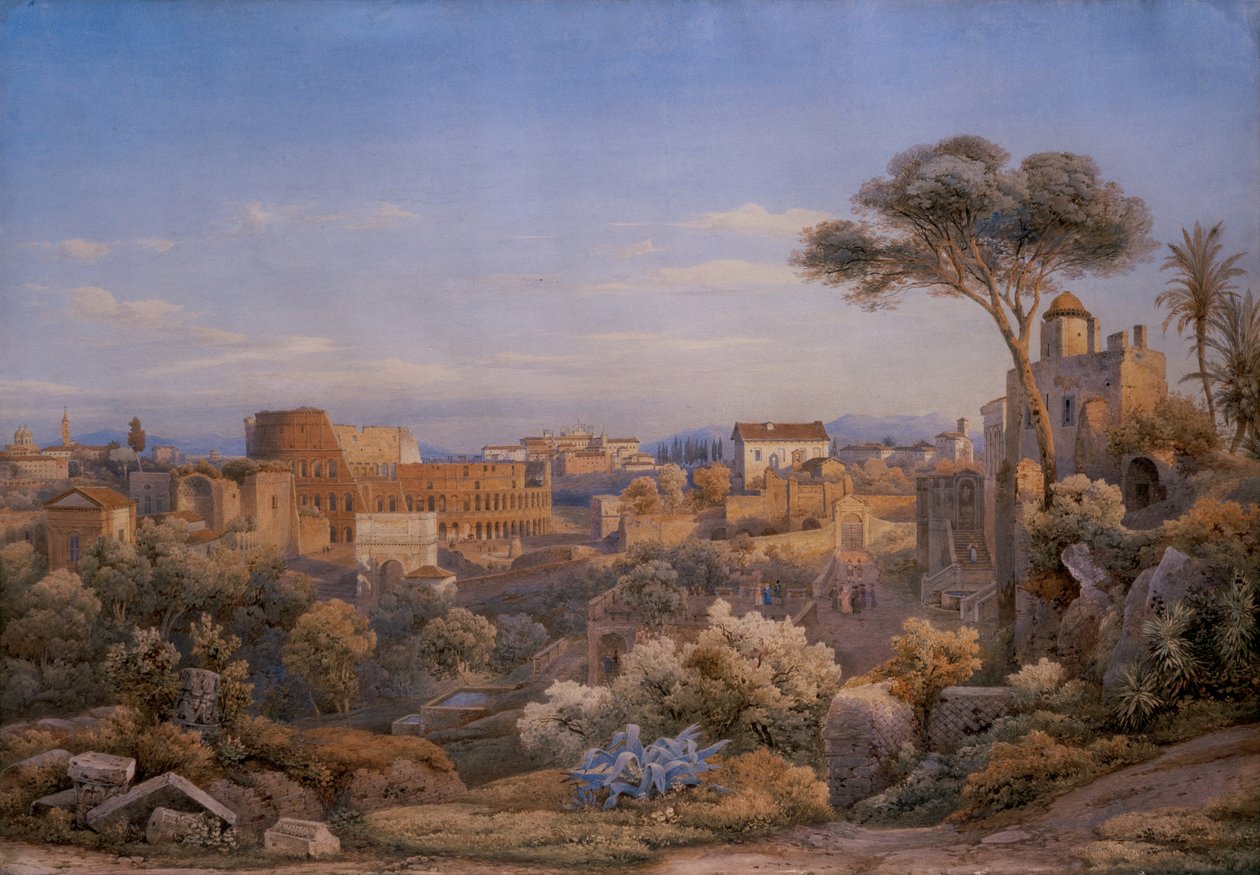 Colosseum og Forum, sett fra vesten, Roma av Solomon Corrodi