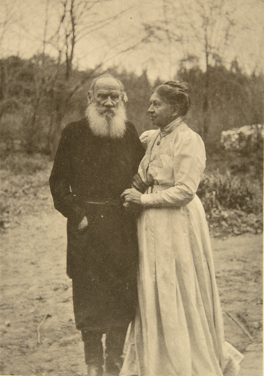 Den russiske forfatteren Leo Tolstoj og hans kone, Sophia, Russland, 23. september 1910. av Sophia Andreevna Tolstaya
