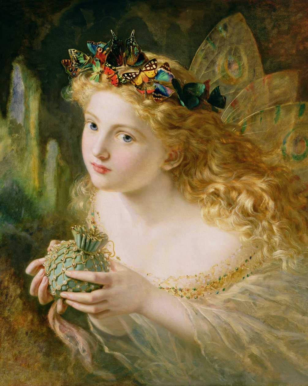 «Ta kvinnens vakre ansikt, og heng forsiktig, med sommerfugler, blomster og juveler til stede, så feen din er laget av de vakreste ting», Charles Ede av Sophie Gengembre Anderson