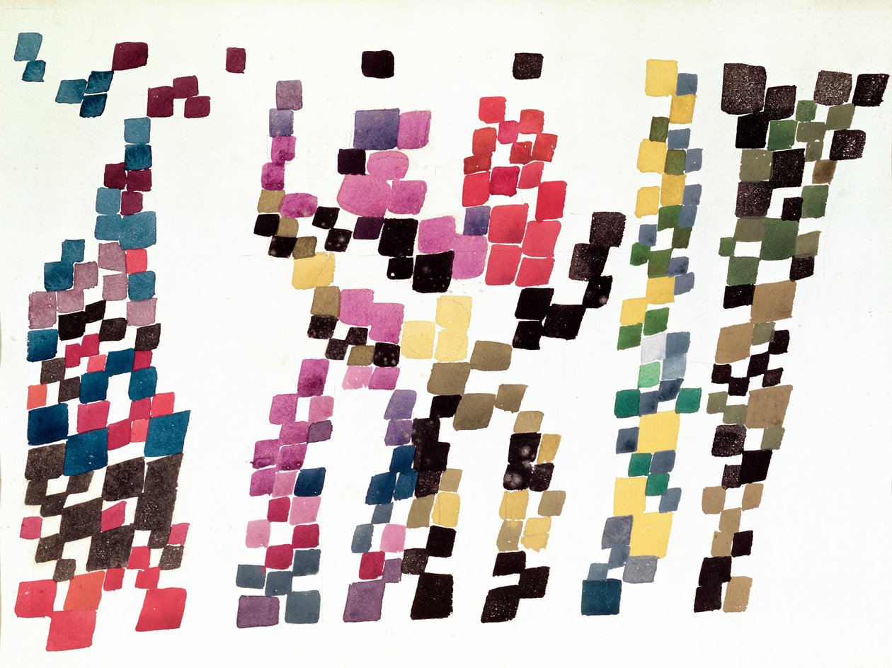 Squares Representing a Group of People, 1920 (wc und gouache på papir) av Sophie Taeuber Arp