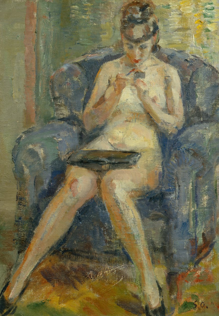 Toalett, 1900-tallet (maleri) av Soren Onsager