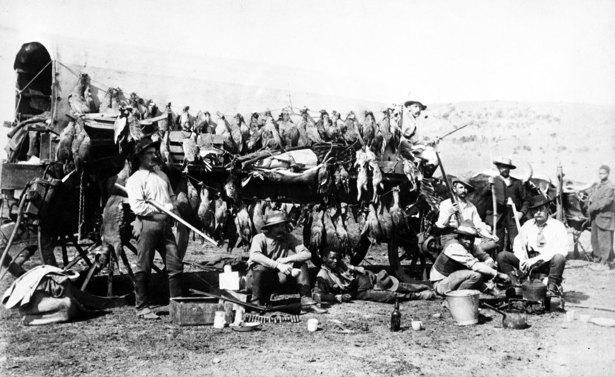 Tilbake fra en skyteekspedisjon, Sør-Afrika, ca. 1895 av South African Photographer