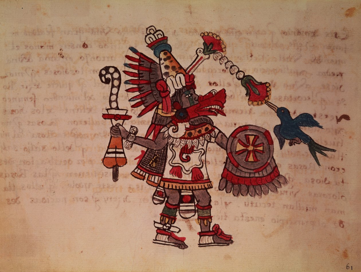 Quetzalcoatl, den plymerte slangen, vindens gud, lærdom og prestedømme, livets mester, skaper og sivilisator, beskytter av enhver kunst og oppfinner av metallurgi (vellum) av South American School