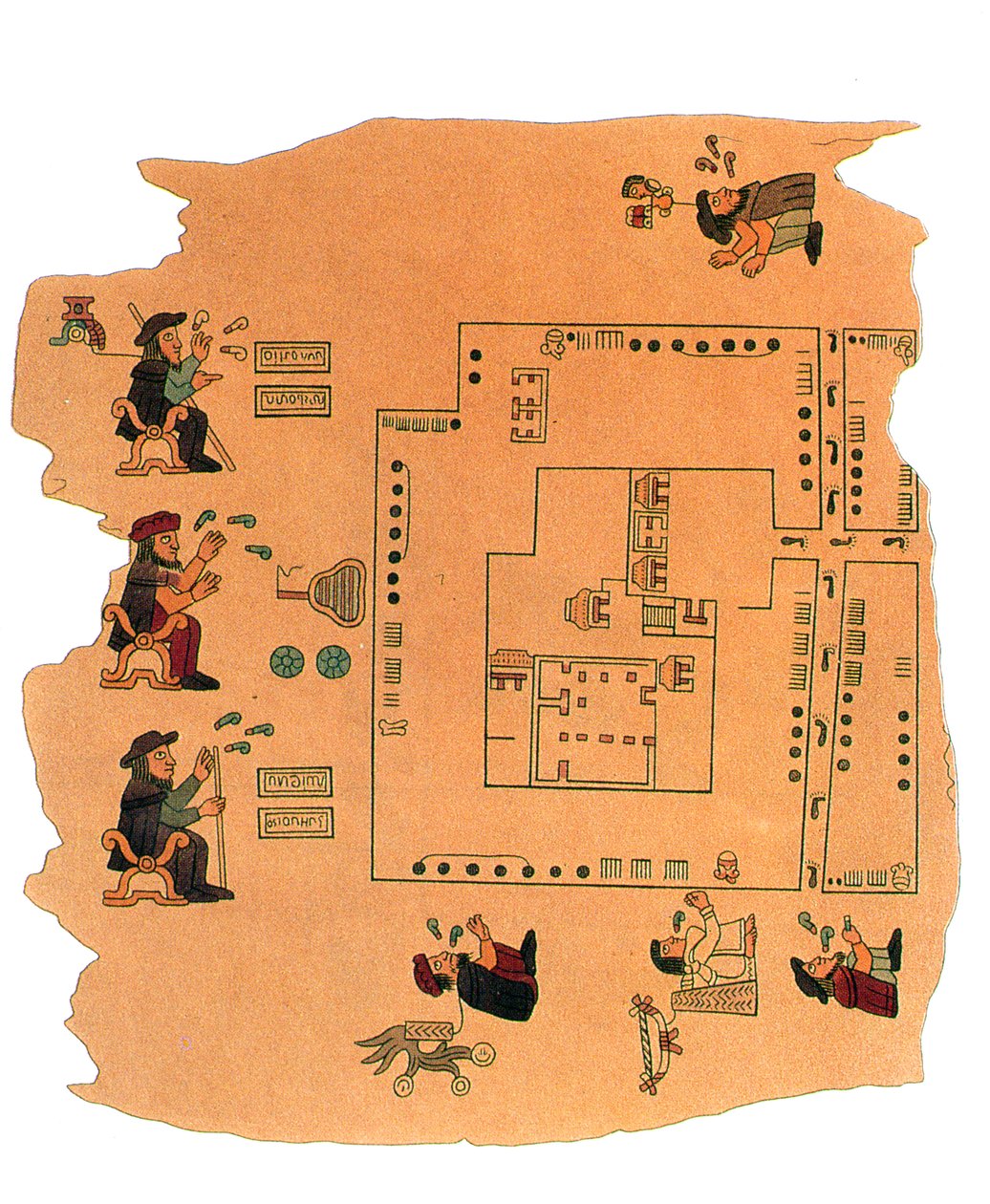 Berlin Codex: Land Disputes between the Spanish and Indians, faksimile (blekk på pergament) av Spanish Colonial