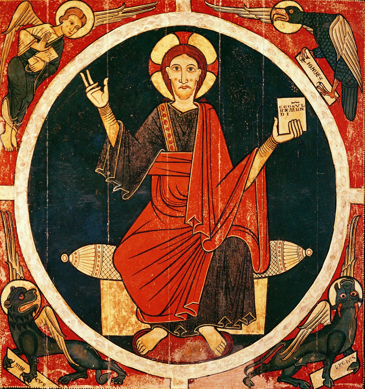 Kristus i Majestet (tempera på panel) av Spanish School