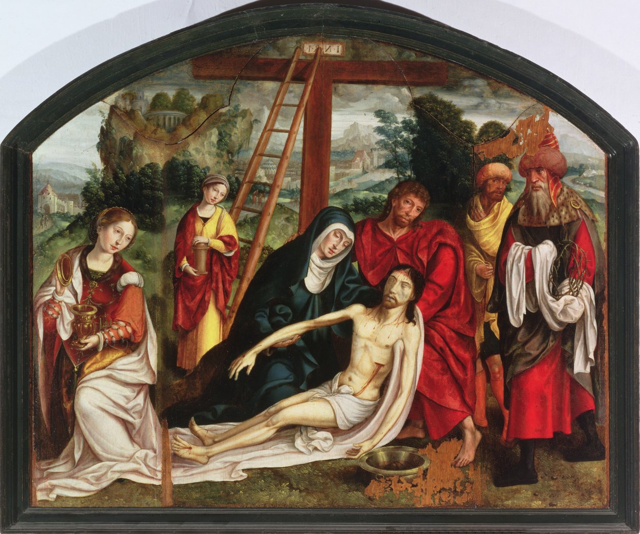 Nedstigning fra korset (panel) av Spanish School