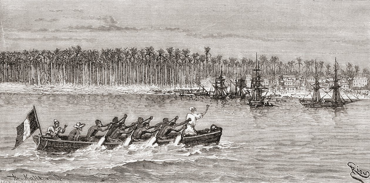 Gravering fra 'Africa Pintoresca', utgitt 1888 av Spanish School