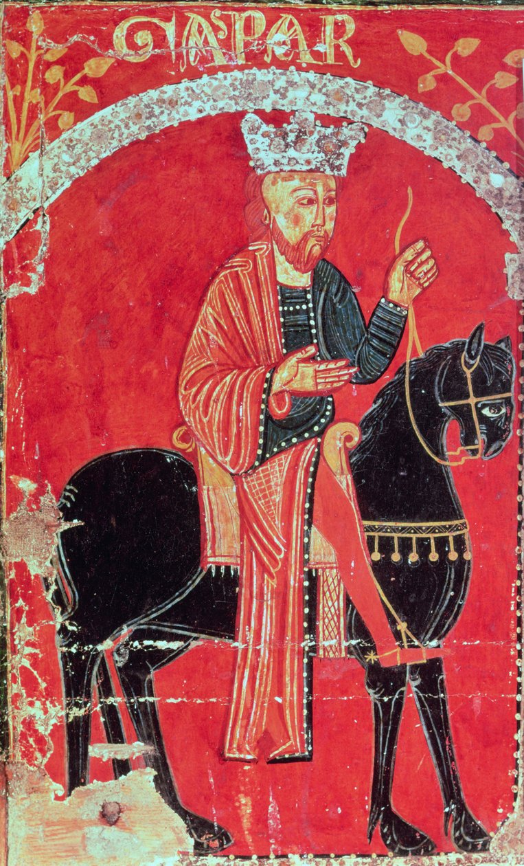 Kong Melchior (tempera på panel) av Spanish School