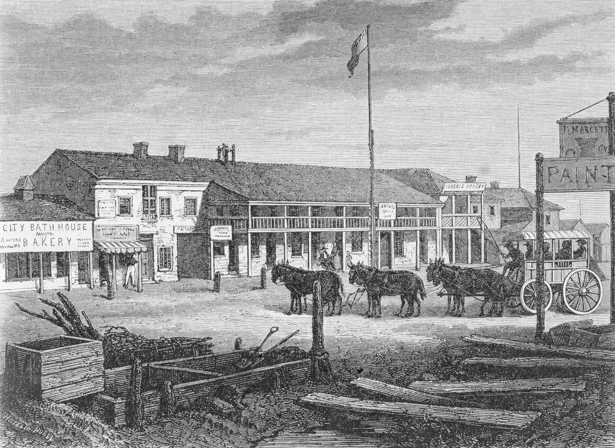 Main Street of Salt Lake City, på 1860-tallet, Utah, fra 