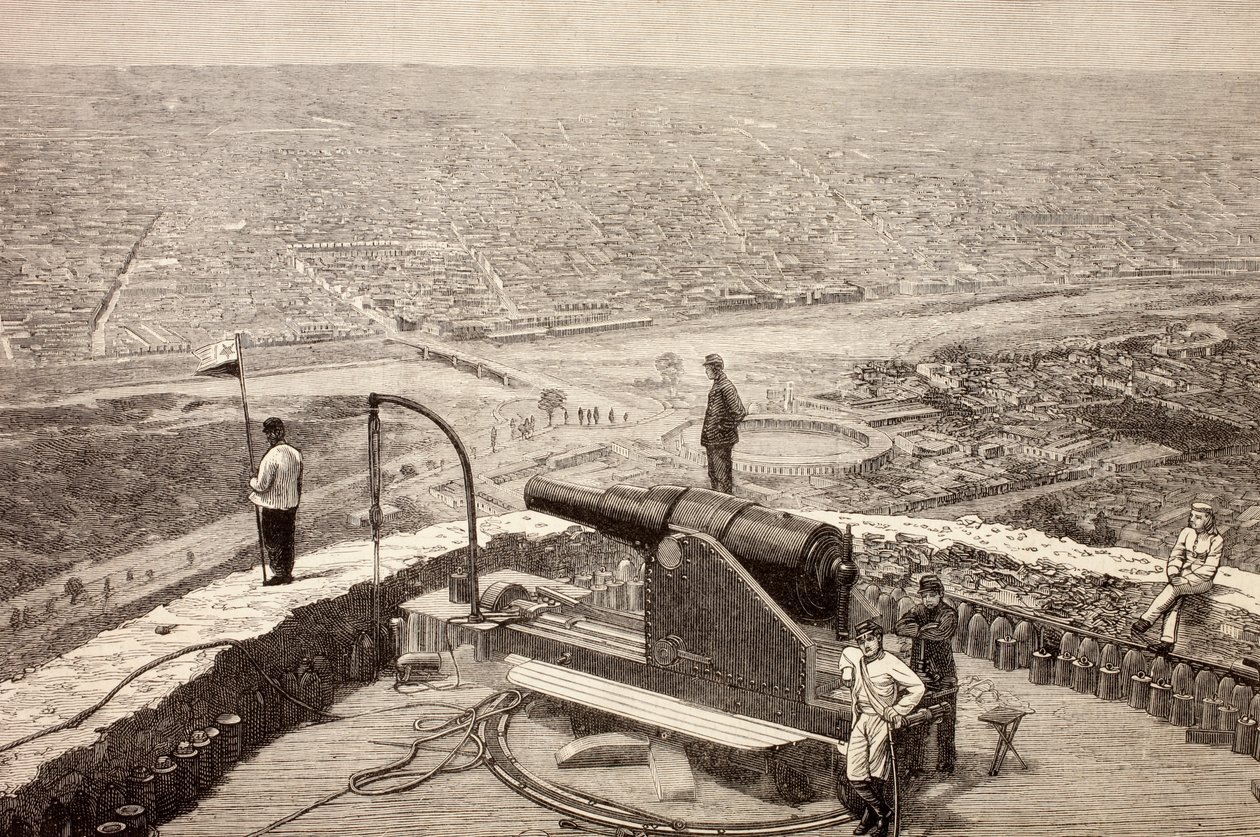 Oversikt over Lima, Peru, fra San Cristobal fort ca. 1880-tallet, fra 