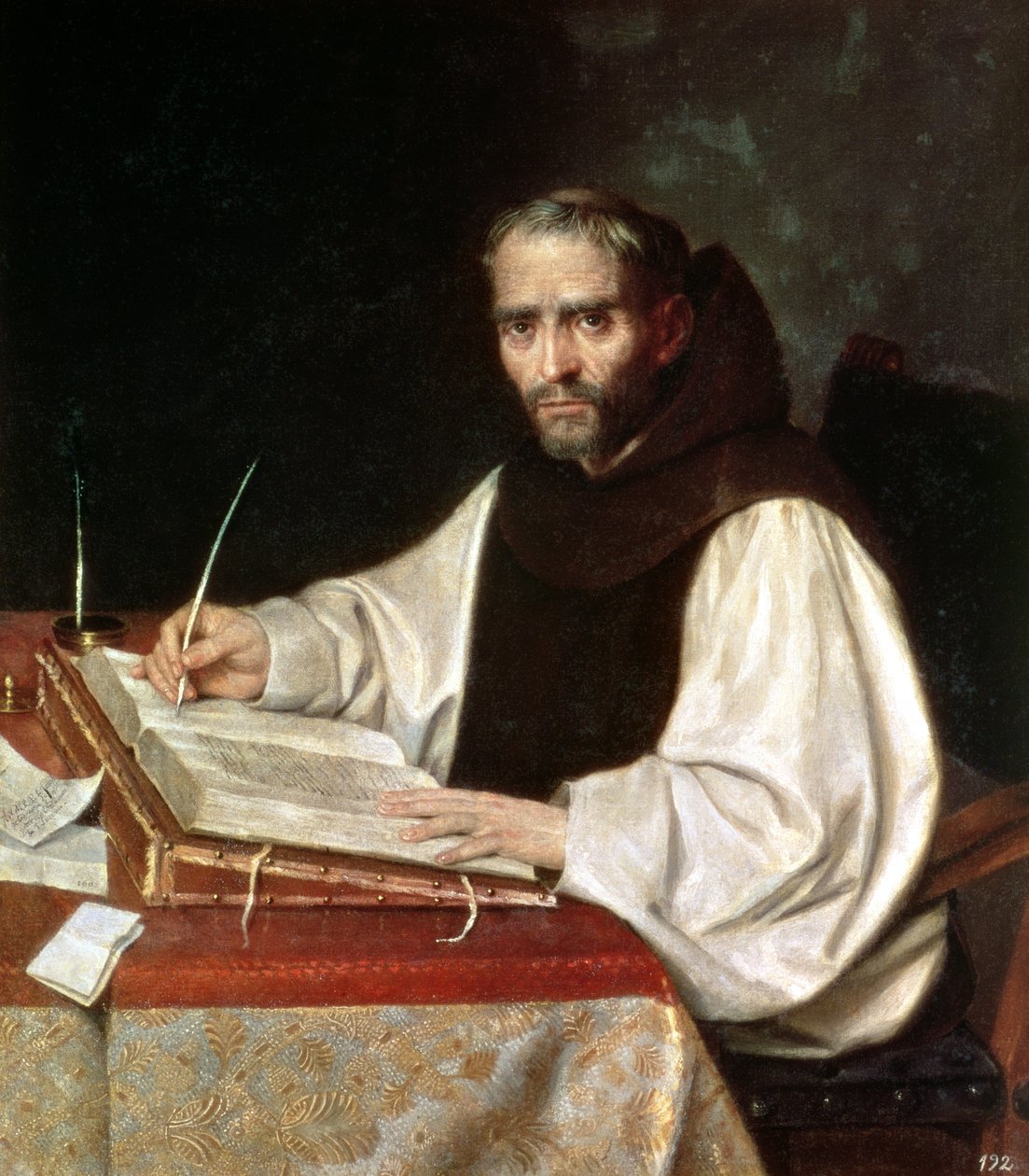 Portrett av Jose de Siguenza, prior og bibliotekar ved klosteret San Lorenzo, 1602 av Spanish School