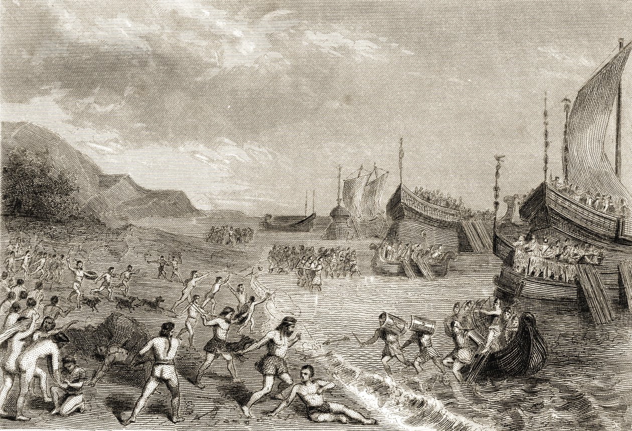 Romerne lander på øya Mallorca i 123 f.Kr av Spanish School