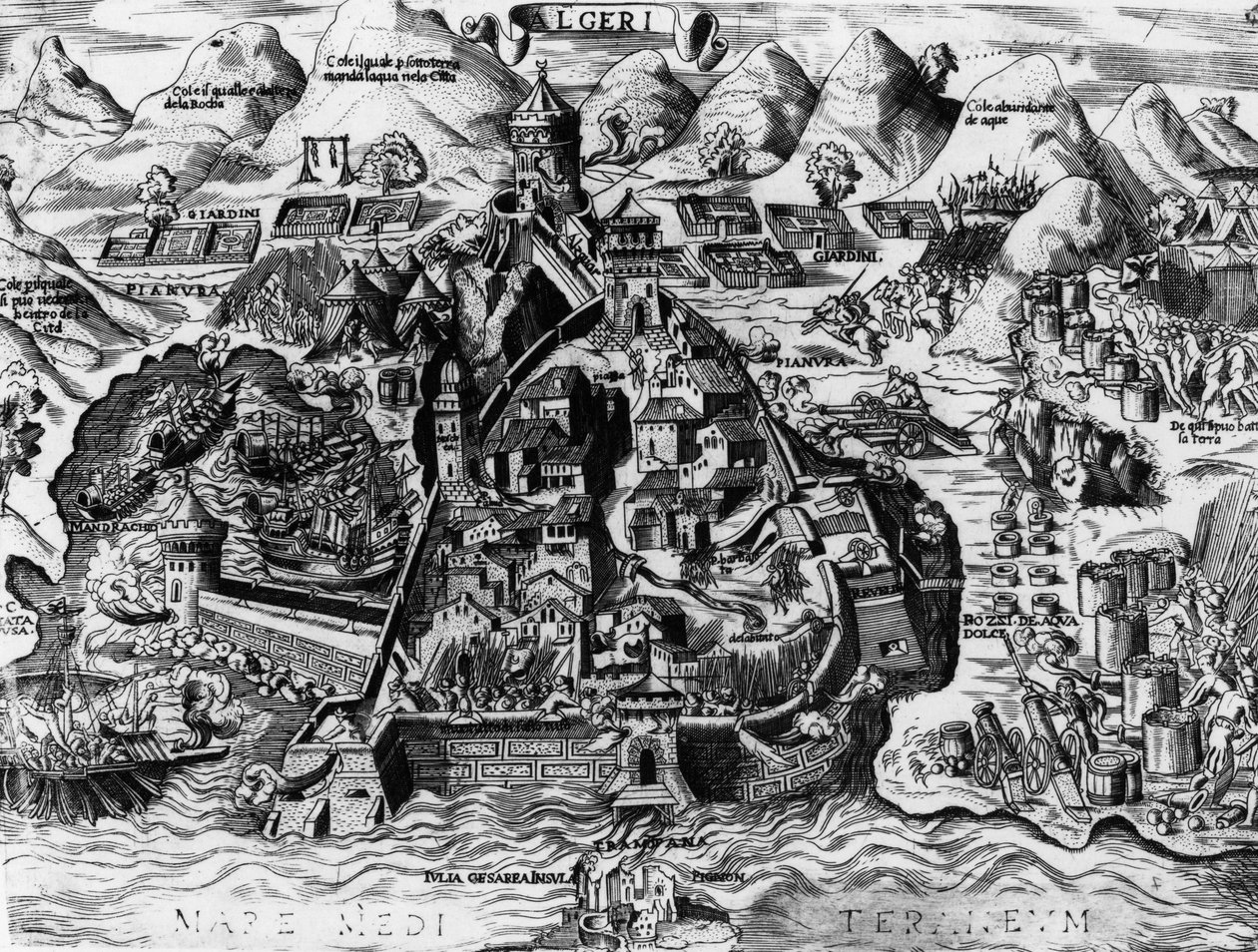 Det spanske forsøket på å erobre Alger, 1541 av Spanish School