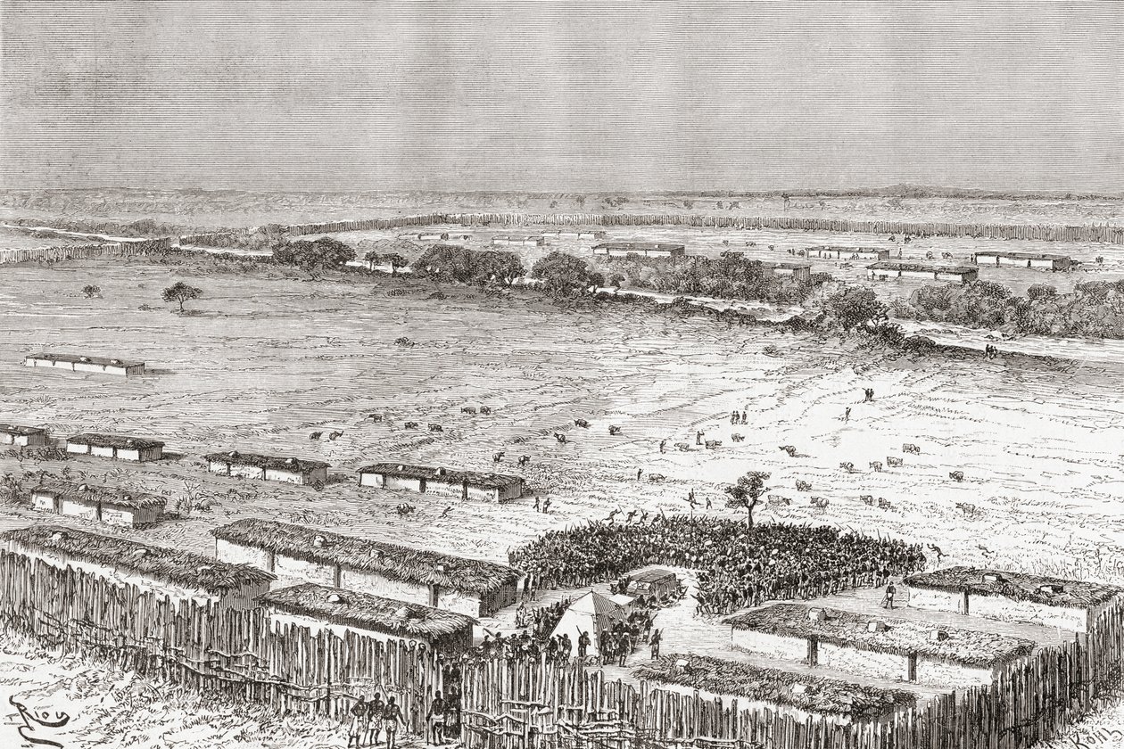 Hovedstaden i Uhehe, Tanzania, slik den var på slutten av 1800-tallet, fra 