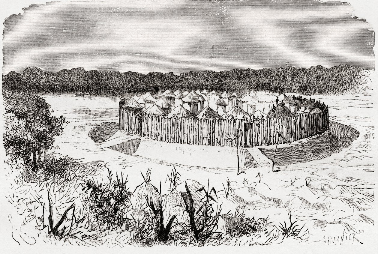 Landsbyen Combo-Combo, Sentral-Afrika, fra 