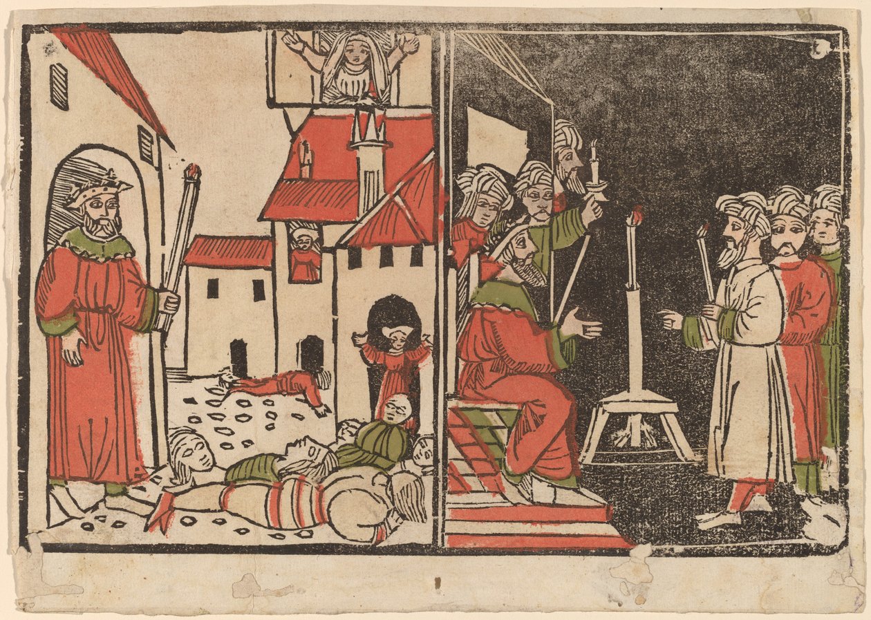 Massakren av det førstefødte og det egyptiske mørket av Spanish 15th Century