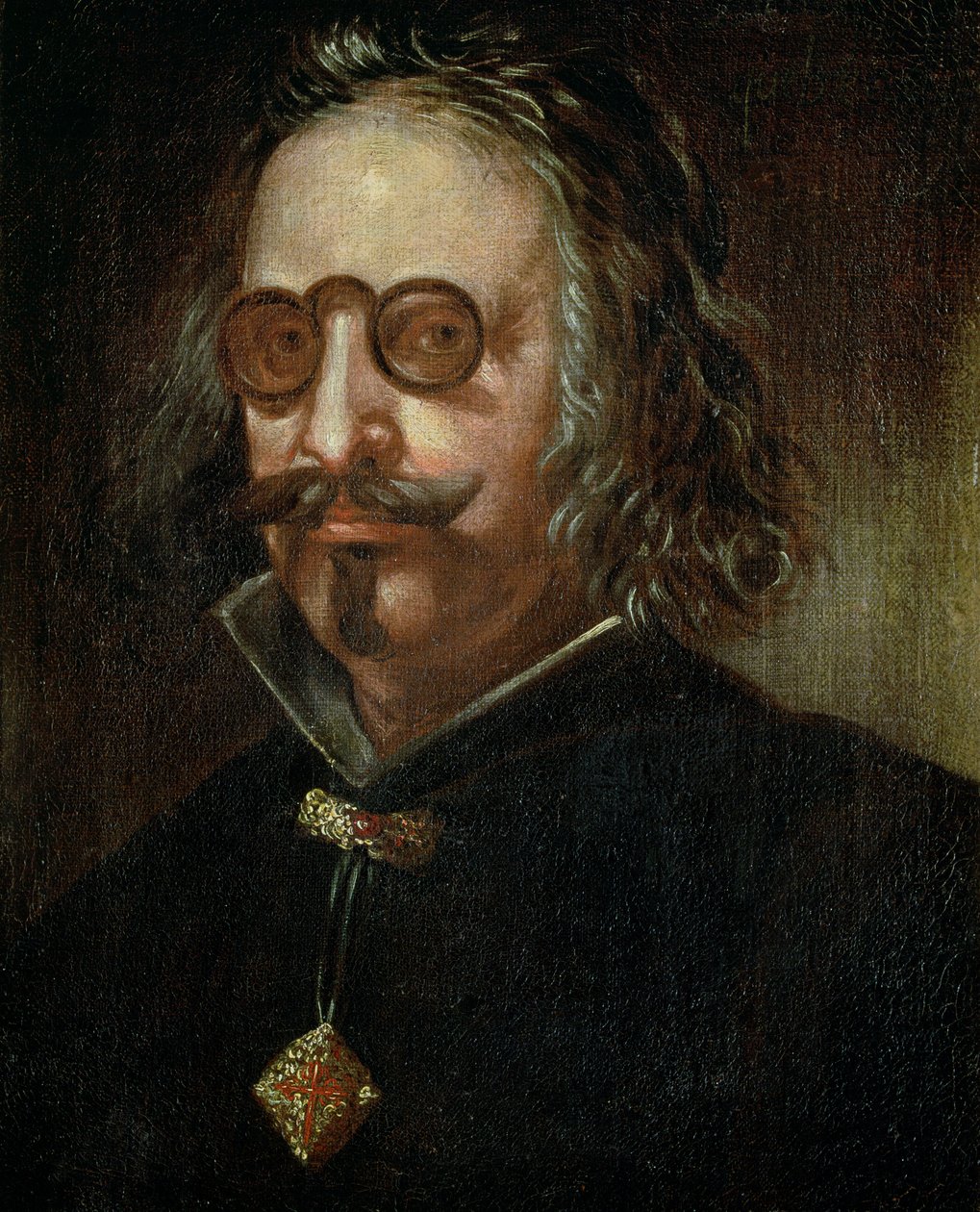 131-0795082 Portrett av Francisco de Quevedo y Villegas (1580-1645) (olje på lerret) av Spanish School