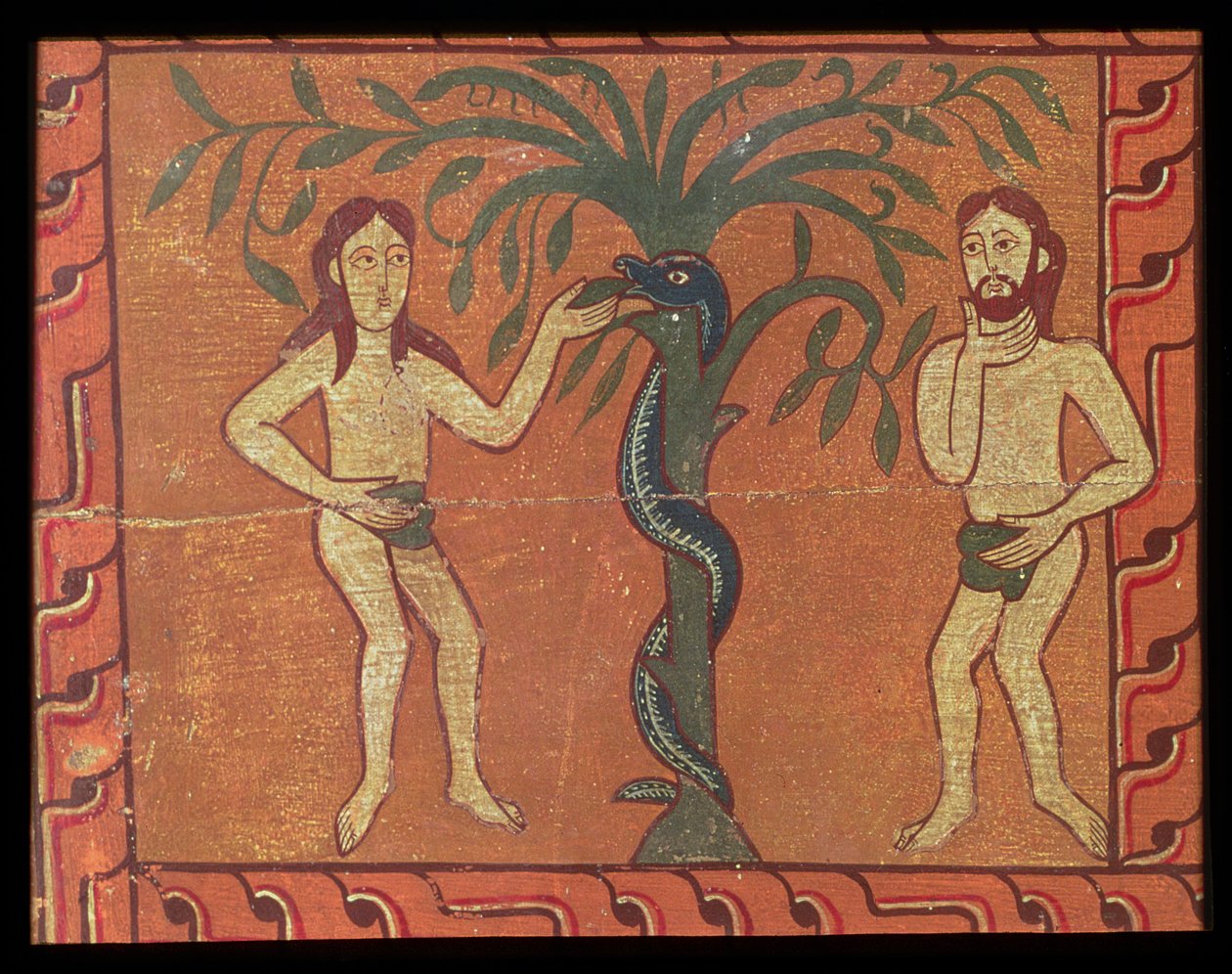Adam og Eva, fra Sagars altertavle (tempera på panel) av Spanish School
