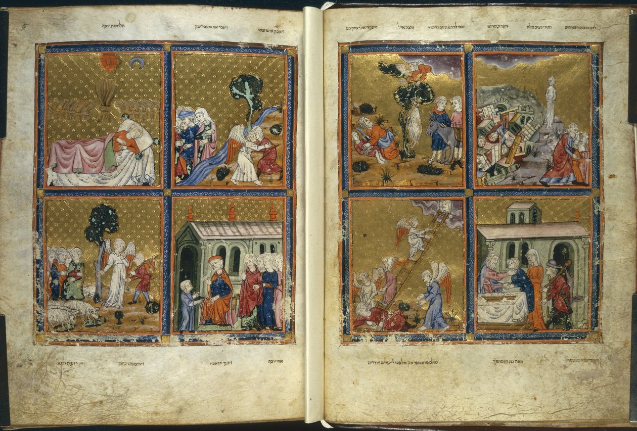 Legge til. 27210, f.4v-5 Scener fra Genesis, fra 