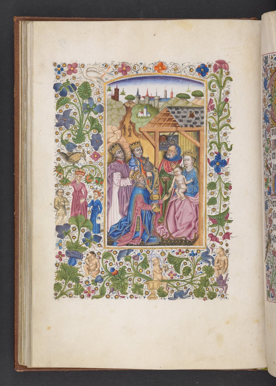 Legg til MS 50004 f.37v Adoration of the Magi, fra en 