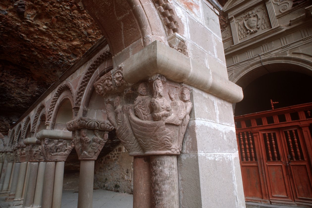 Arkadehovedstad som viser Kristus som kaller sine disipler av Spanish School