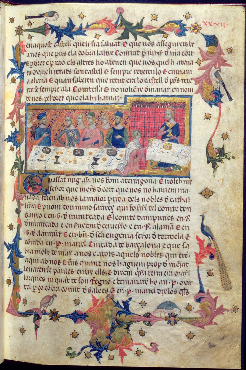 Bankett gitt av far Martell for James I (1208-76) i Tarragona i 1228 der erobringen av Balearene ble avtalt, fra 