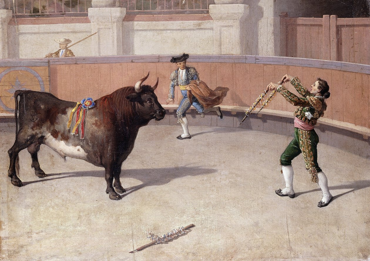 Tyrefektingsscene, 1800-tallet. av Spanish School