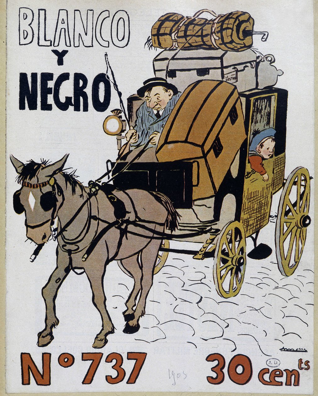 Caleche - cover av "Blanco y negro", nr. 737 av Spanish School