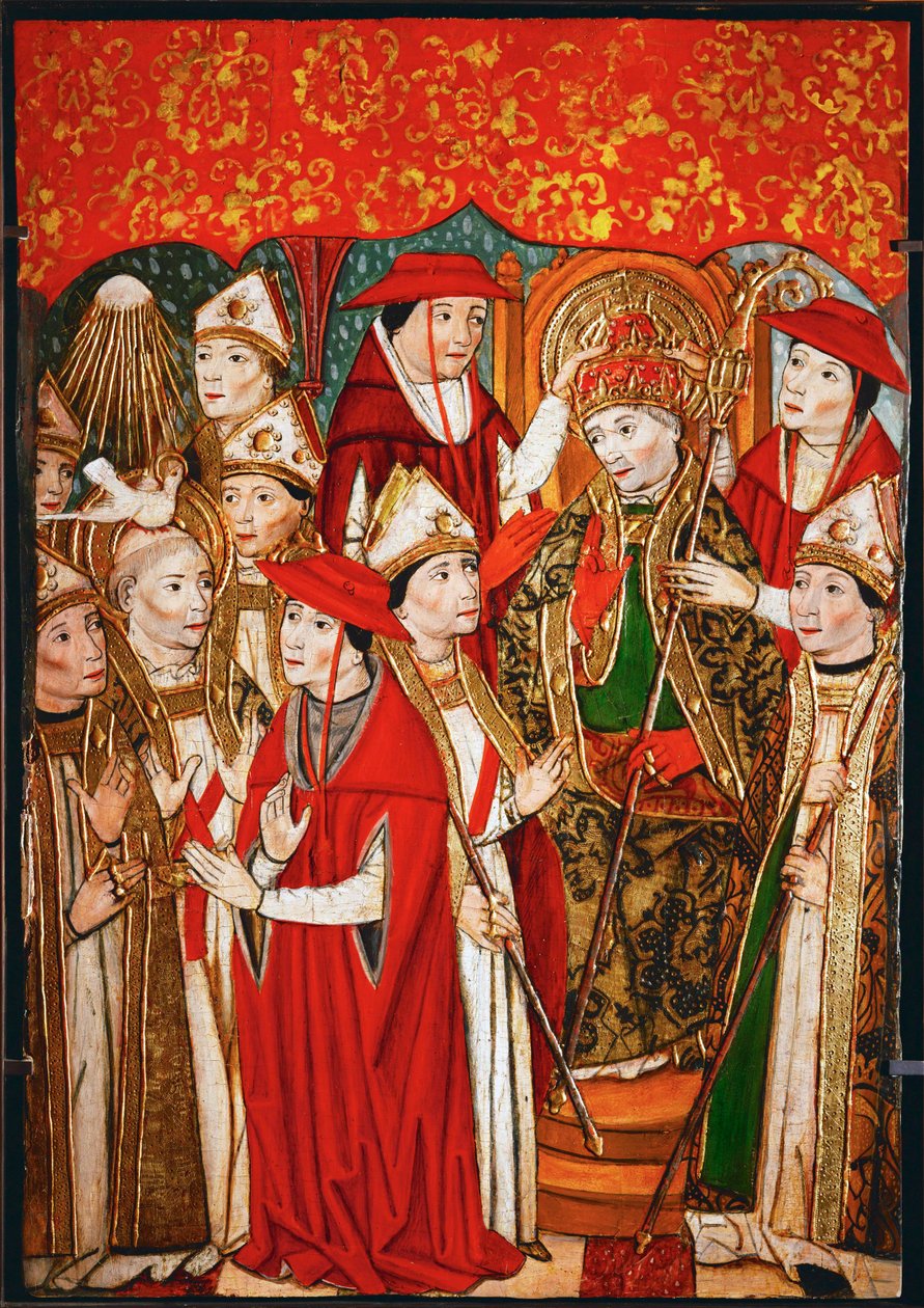 Innvielse av en pave (olje på tre) av Spanish School